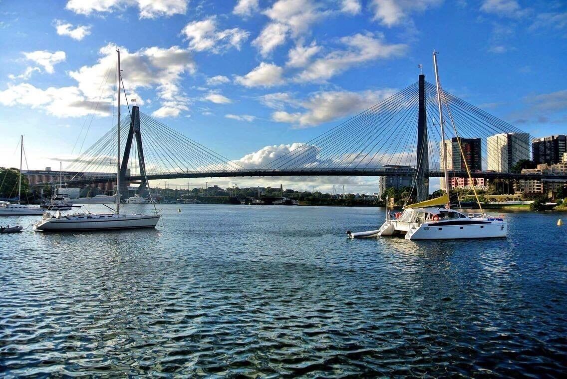 Clouds over Anzac Bridge in Sydney. This picture was taken on a walk around Blackwattle Bay in Glebe. 