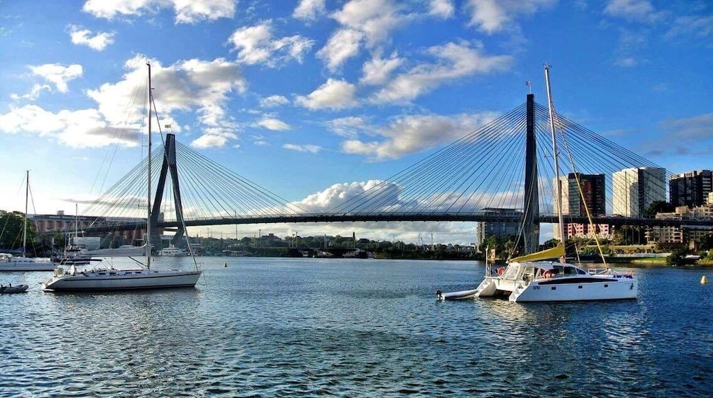 Clouds over Anzac Bridge in Sydney. This picture was taken on a walk around Blackwattle Bay in Glebe.