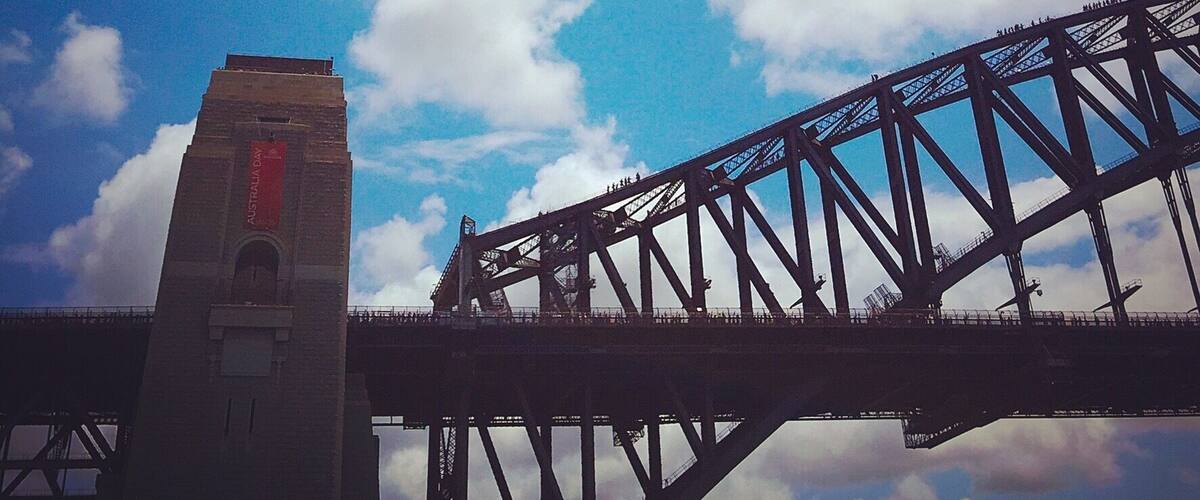 Lucky snap with my iPhone.... I happened to be on a ferry, crossing underneath Sydney Harbour Bridge when the RAAF pilots did their formation thing on Australia Day! #LifeAtExpedia