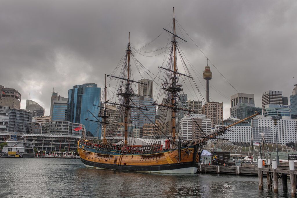 hmb endeavour replica at the Australian National Maritime Museum in Darling Harbour.