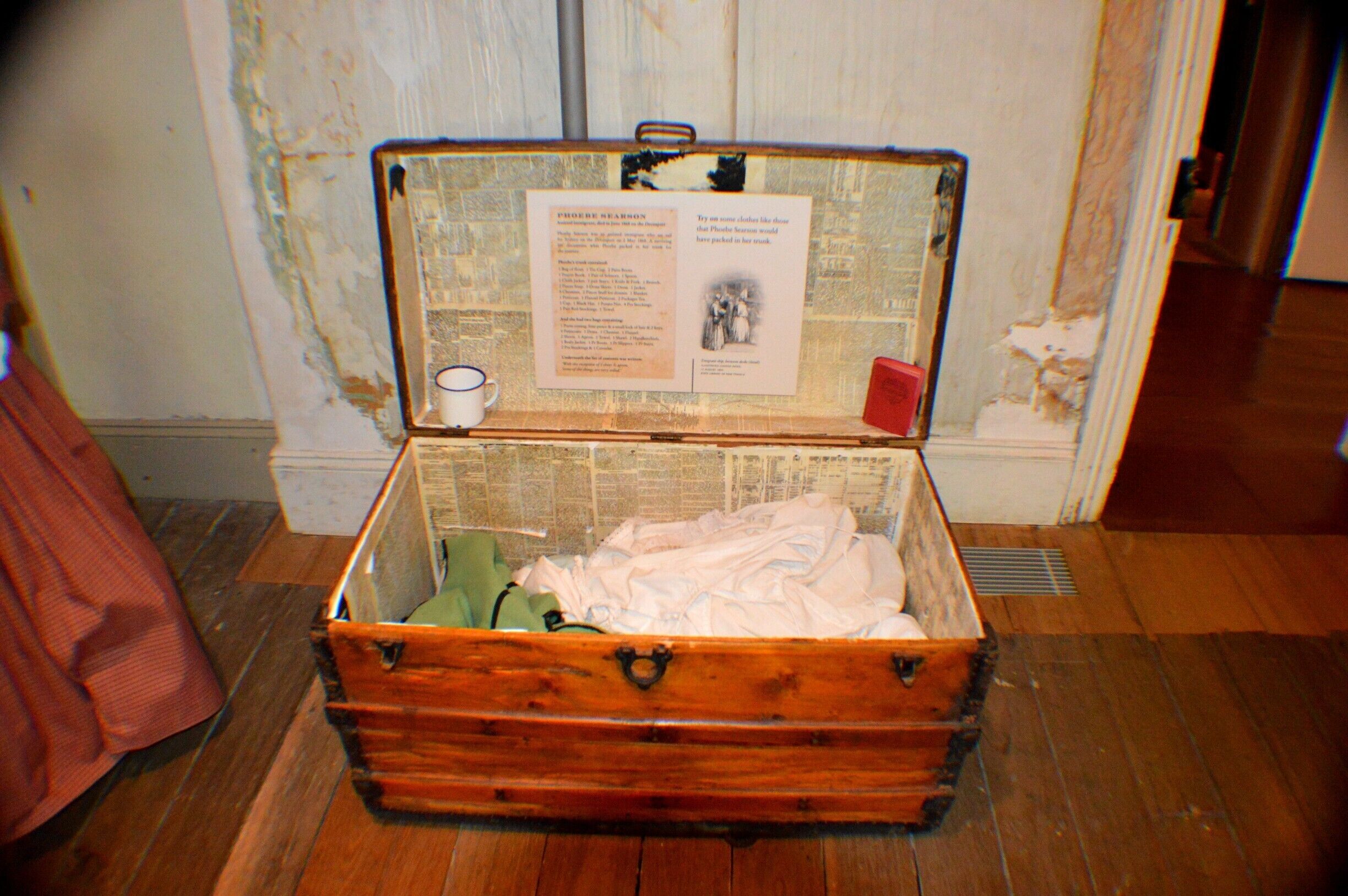 Personal belongings of a convict woman.  Each trunk gives you a personal story of how they came to be sent to Australia - the new found land.