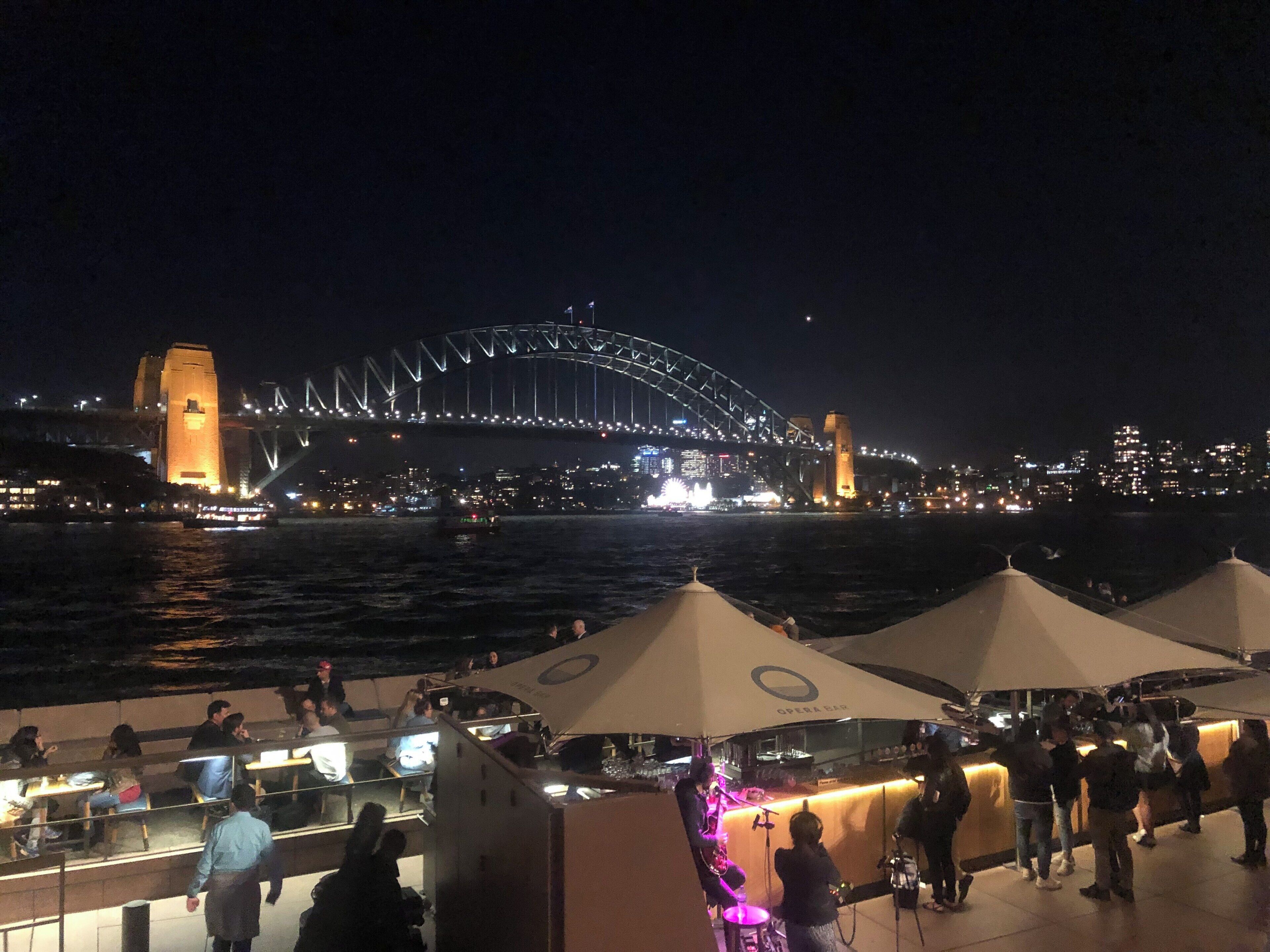 Opera Kitchen overlooking the iconic bridge. The cab driver told us it cost average AUD350 to climb the bridge.