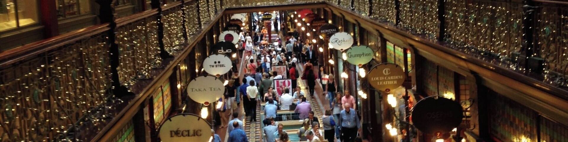 A vintage feeling shopping center full of adorable boutiques, perfect for a cloudy day stroll.