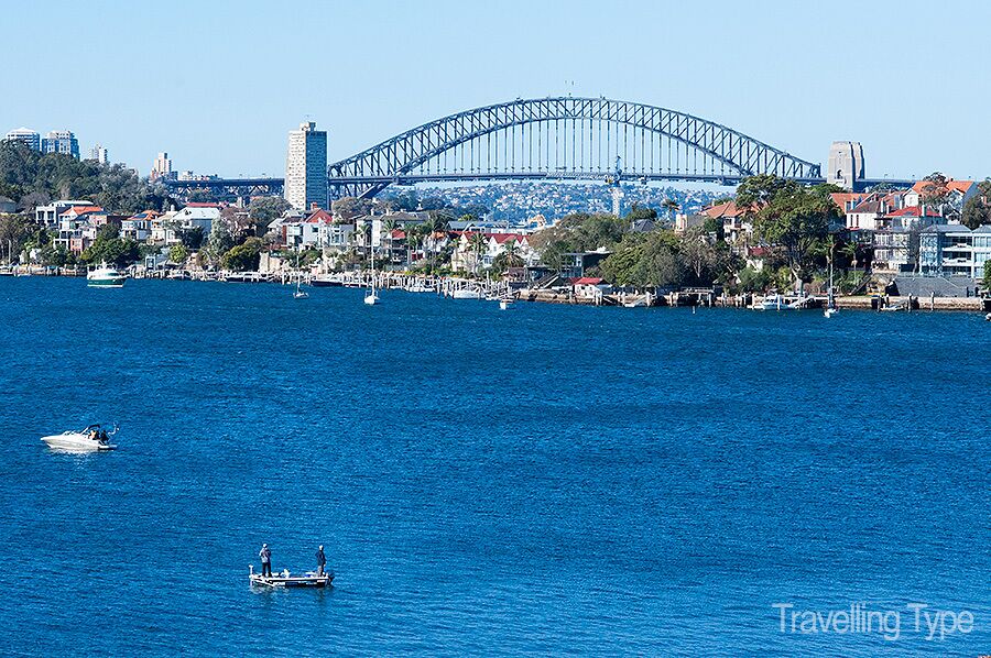 Great view of Sydney Harbour from Cockatoo Island - a UNESCO World Heritage site filled with convict, colonial and industrial history. Plenty of art and film exhibitions here. Well worth a day trip. Food, drink and camping available on the island. 