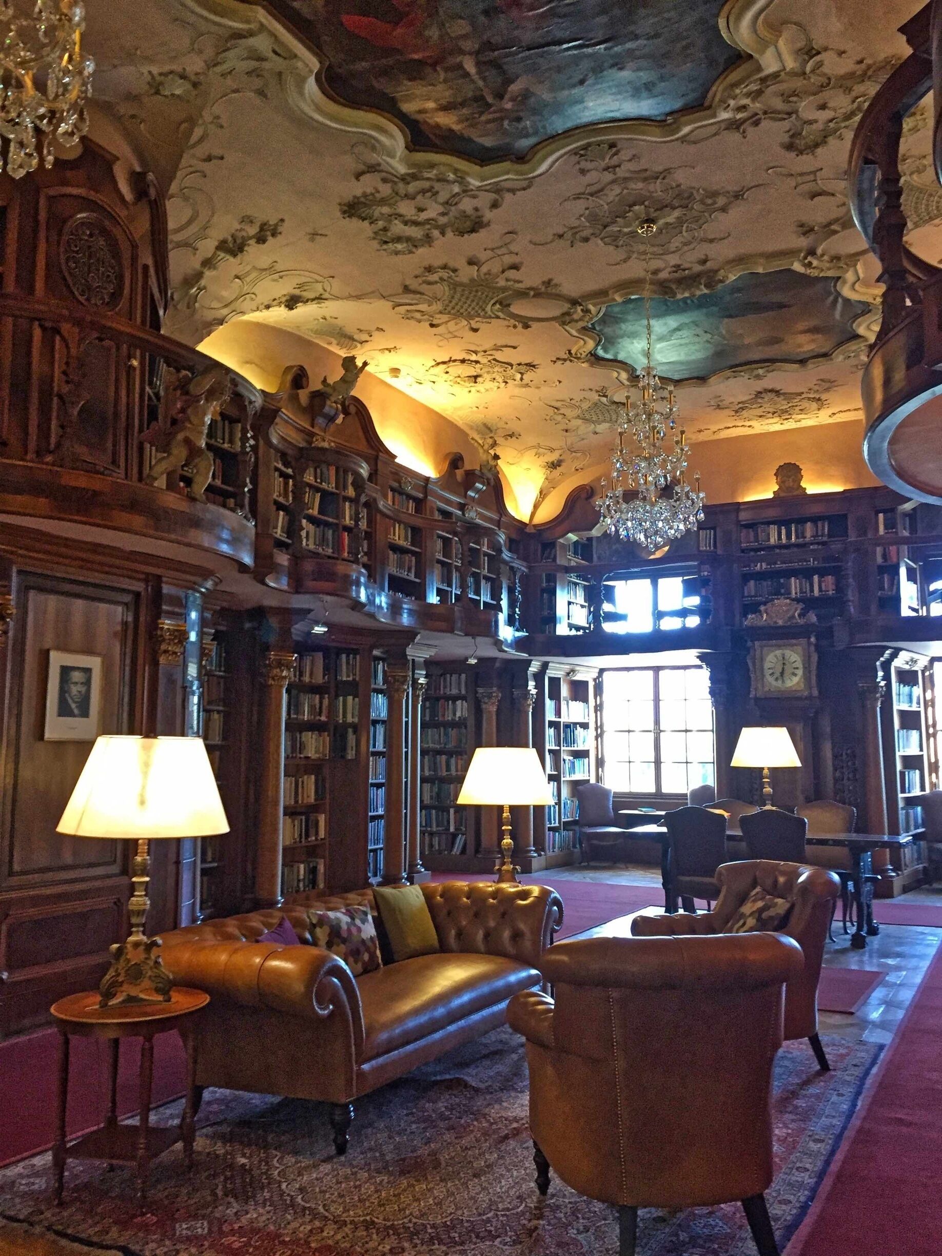 The almost-300 year old library of the Schloss. 

