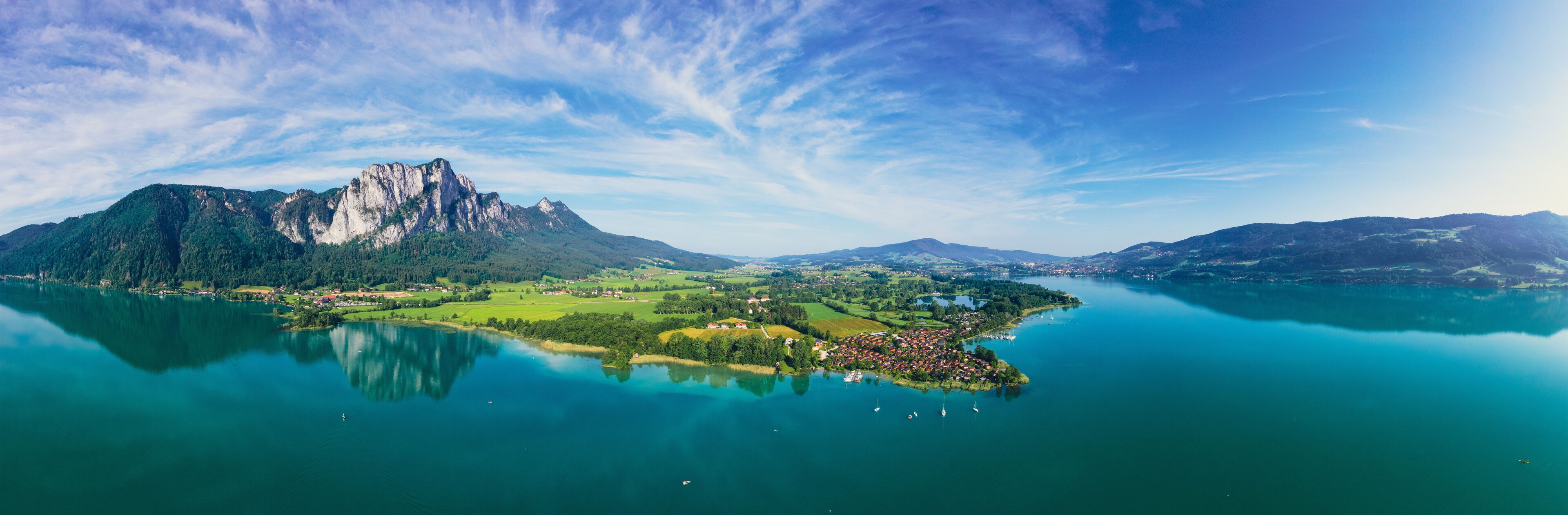 Lake Mondsee in Salzkammergut in Austria during summer
