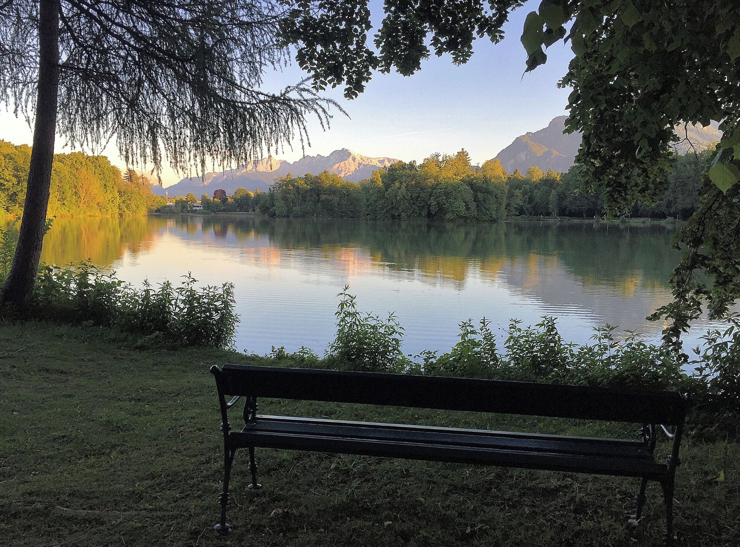 I want to sit in this chair until I'm 100 (y/old)... I will sleep here, eat, work, and do other biological needs. 

The Hotel Schloss is a 2-building hotel. The suite rooms are in the palace, while the rest of the rooms are in the adjacent building. They share this beautiful lake where you can just sit and live a lazy-rewarding life.. or as long as you can pay for the bookings.   
