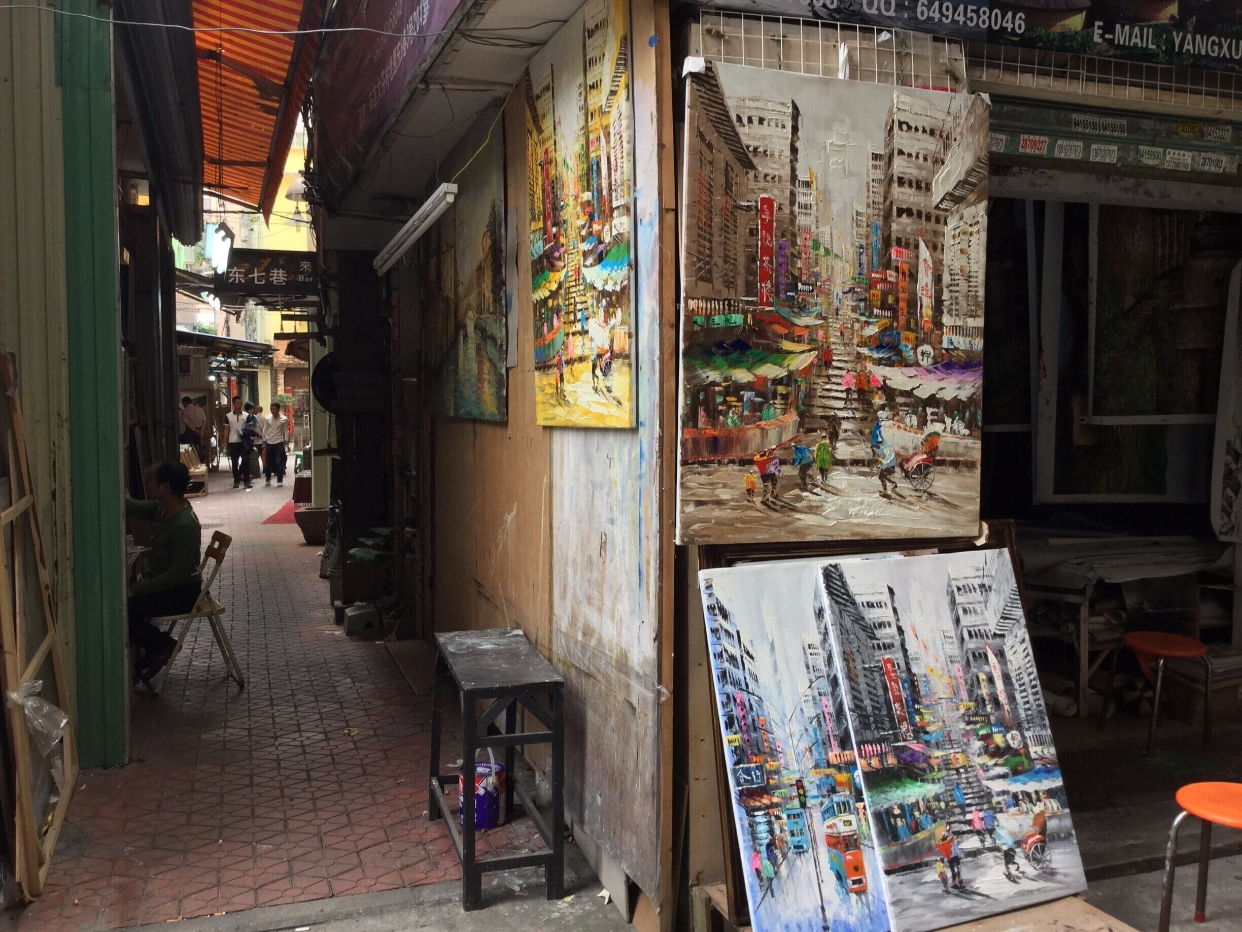 Marcel, no more painting; go get a job. 

- Marcel Duchamp

Here, in the art village of Da Fen 大芬, this is what happened.  Trained as artists, and unable to forge a life in the art-world (does this exist anymore?), these Chinese painters paint the masterpieces of the old world for the consumers of the new world

Marcel Duchamp

http://www.theartstory.org/artist-duchamp-marcel.htm

Da Fen

http://www.dafenvillageonline.com/