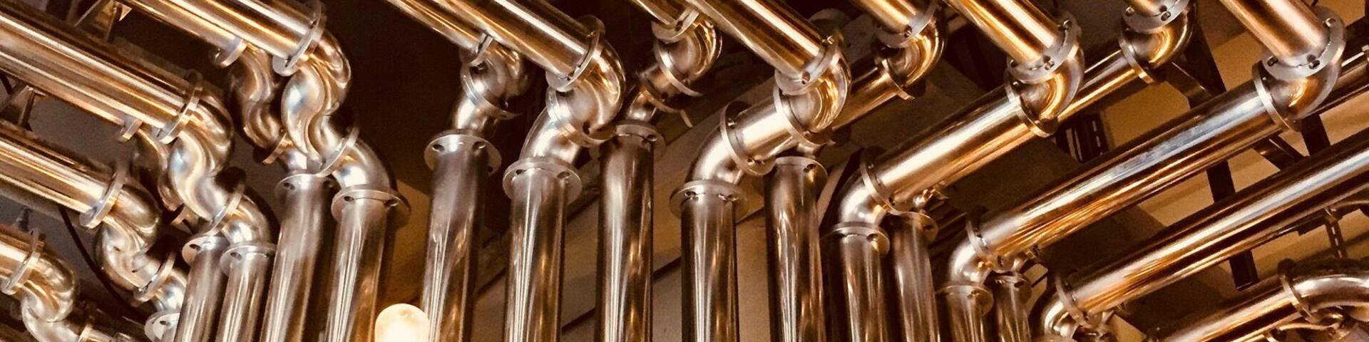 NBeer Brewery is serving up a large collection of local brews through a beautiful maze of pipes. Beer and a great setting after exploring OCT, not a bad way to end a day! #golden