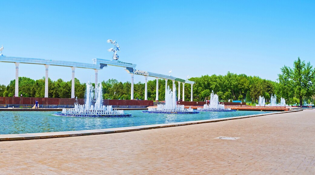 The architecture of Mustaqillik Square in Tashkent, Uzbekistan