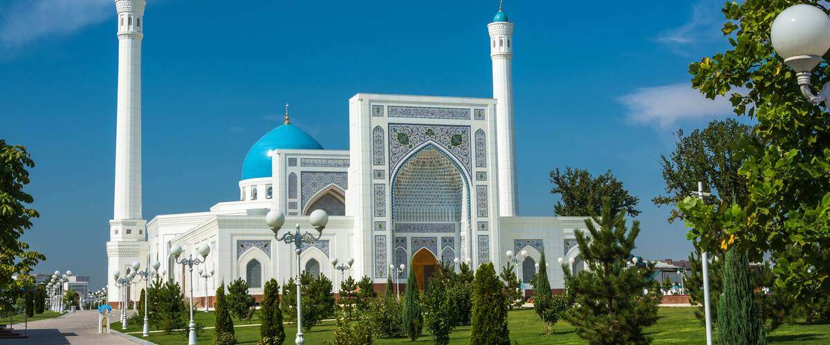 Minor White Mosque in Tashkent, Uzbekistan.