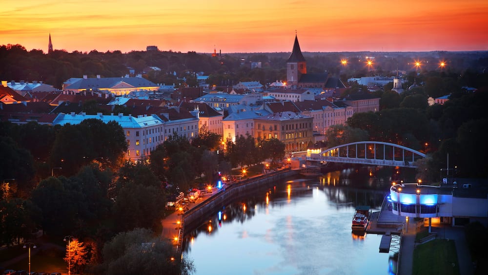 evening panoramic view of Tartu