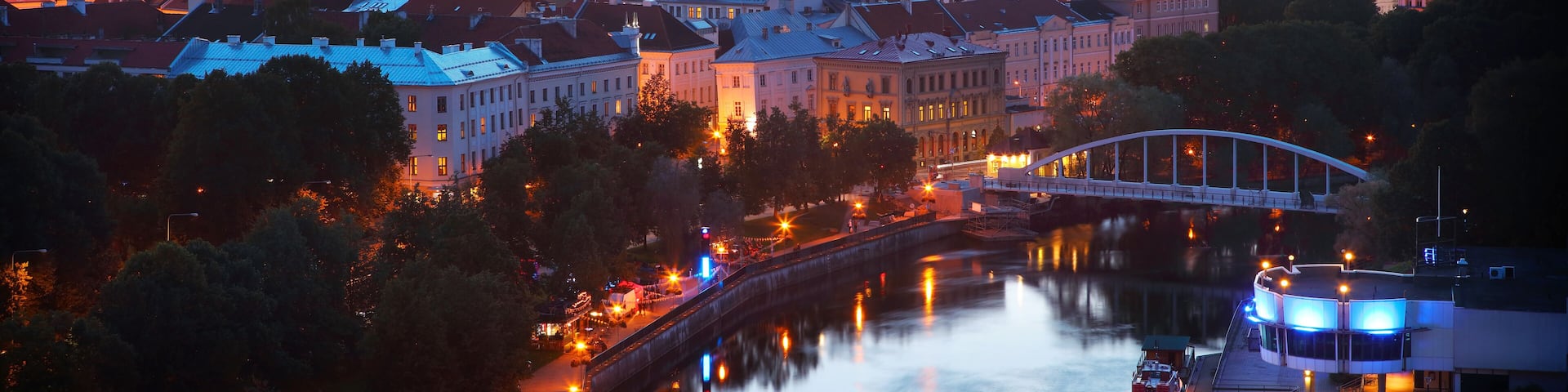 evening panoramic view of Tartu