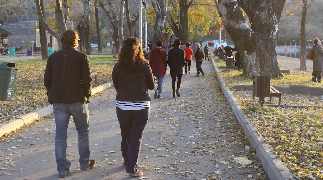 View from the Georgian city of Tbilisi.
People enjoying a late evening walk at Lisi Lake in Tbilisi.
