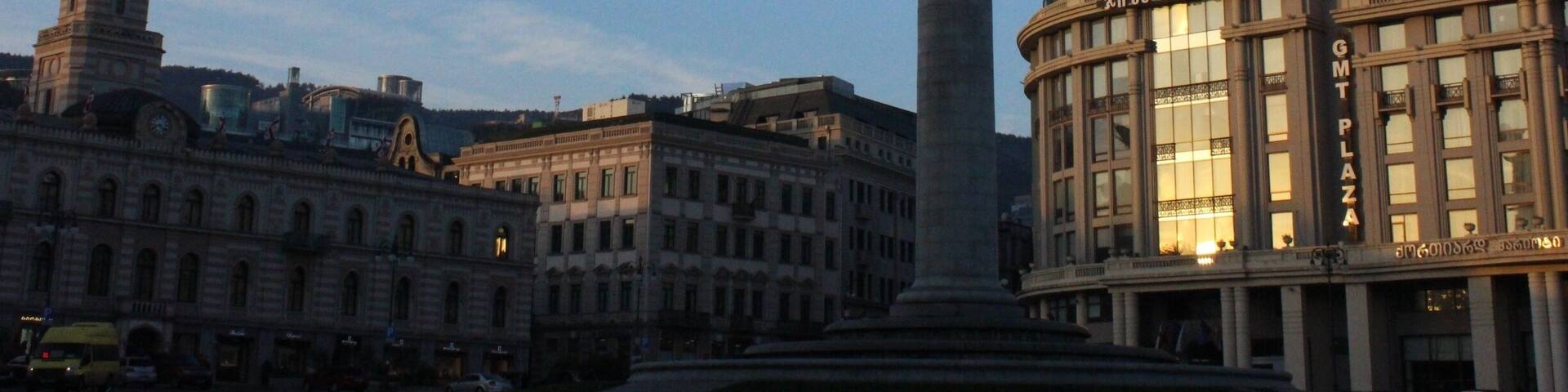 View from Tbilisi's Freedom Square on a November morning.