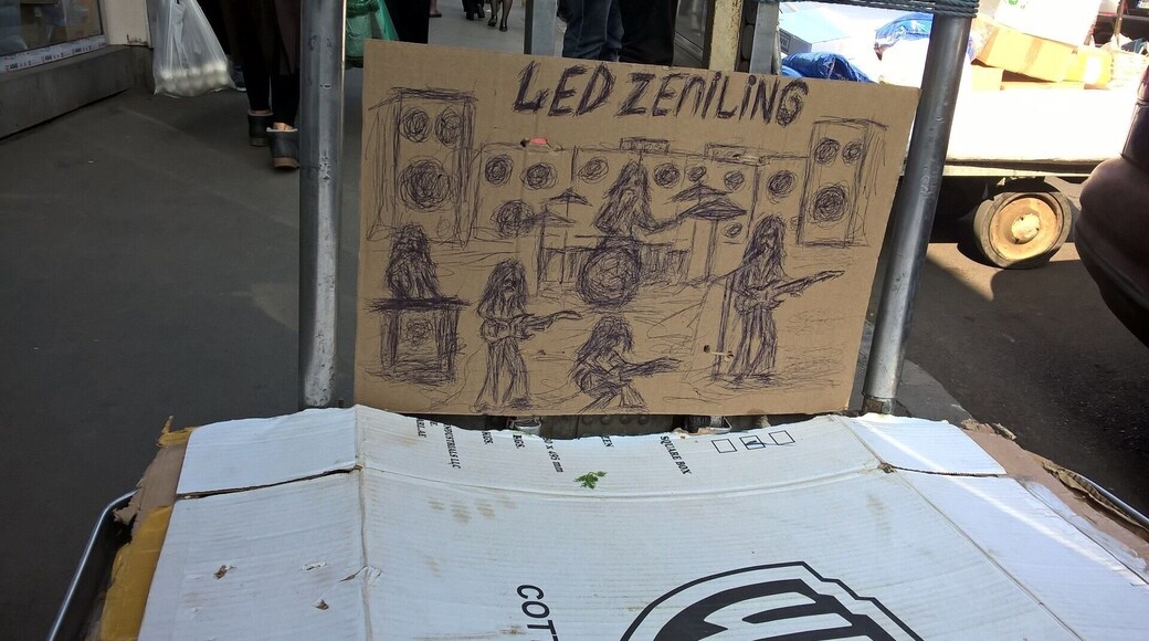 Lost in translation: A hand drawn homage to Led Zeppelin in Tbilisi. Slightly misspelled.