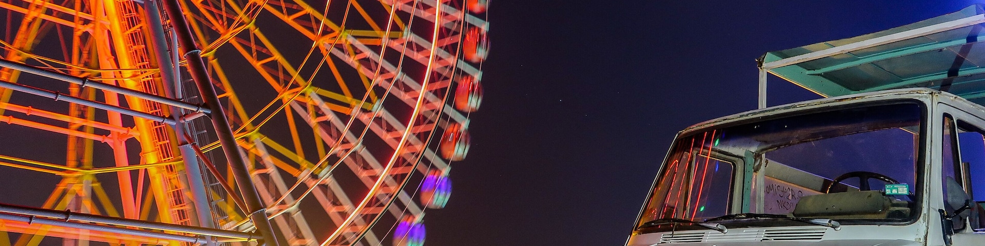 The amusement park overlooking the city