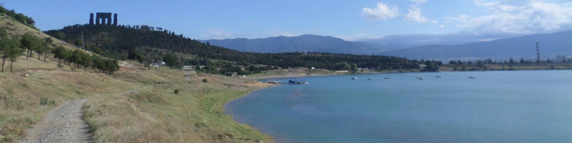 View from the Tbilisi Sea - a freshwater reservoir in the city of Tbilisi, Georgia.