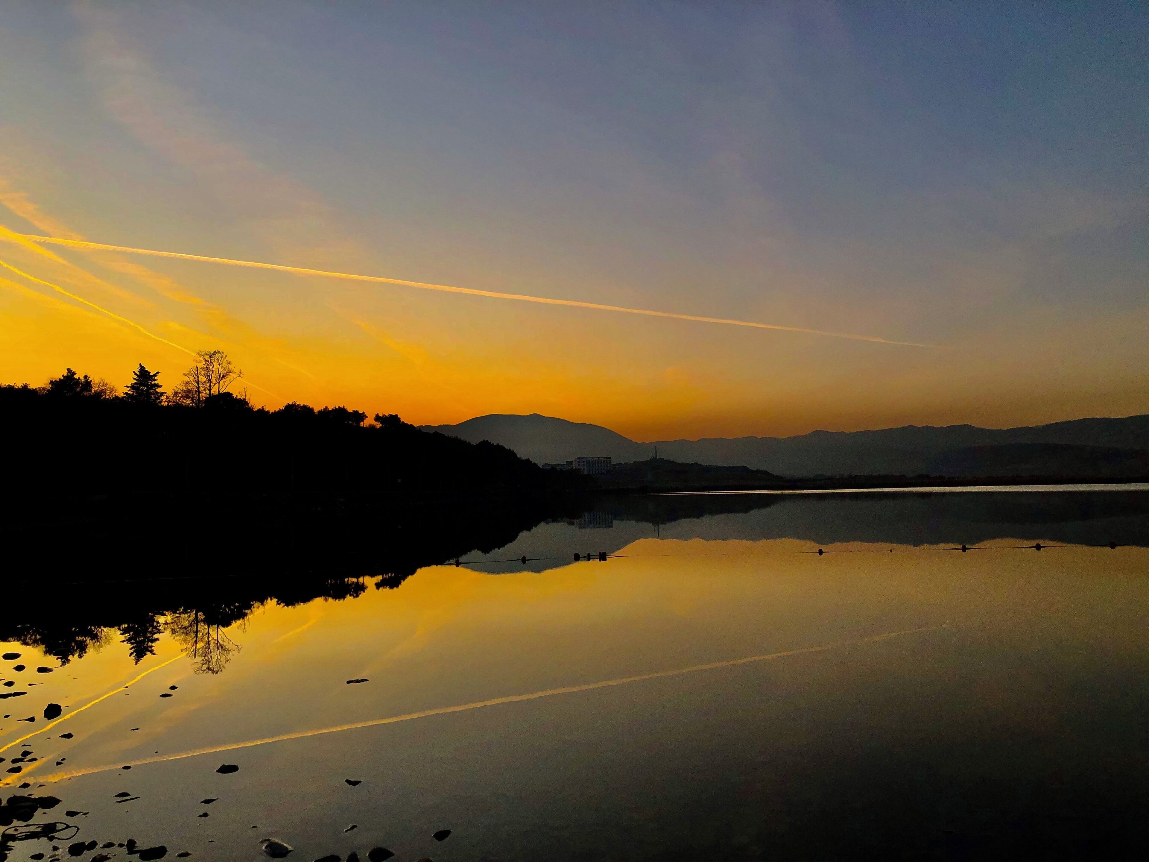 Sunset at Lisi Lake (Georgian: ლისის ტბა) in the city of Tbilisi, Georgia.