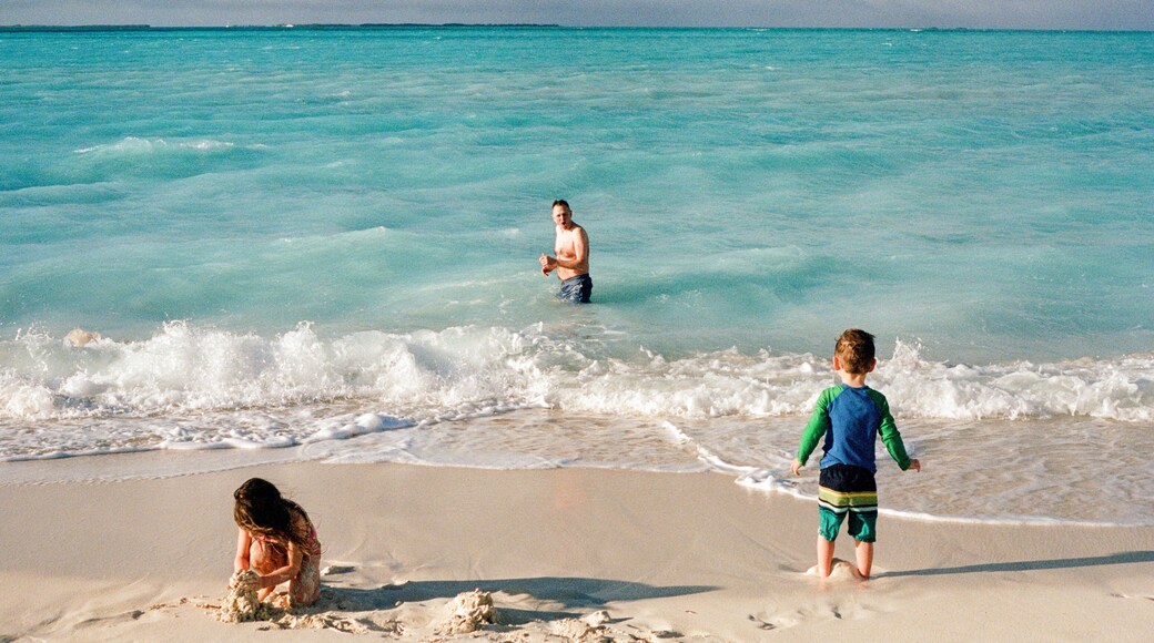 Swimming and Playing on Family Beach Vacation in the Bahamas