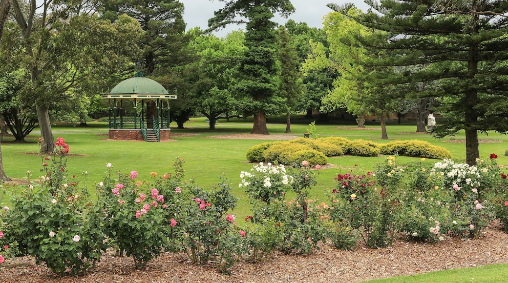 The pretty gardens of Victory Park in Traralgon, Victoria, Australia.