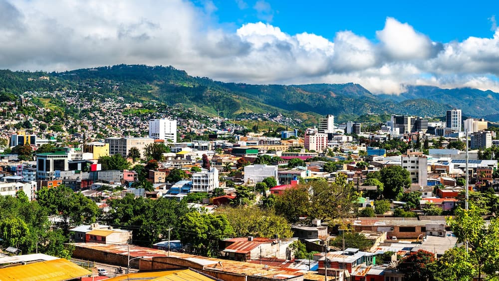Skyline of Tegucigalpa, the Capital City of Honduras in Central America