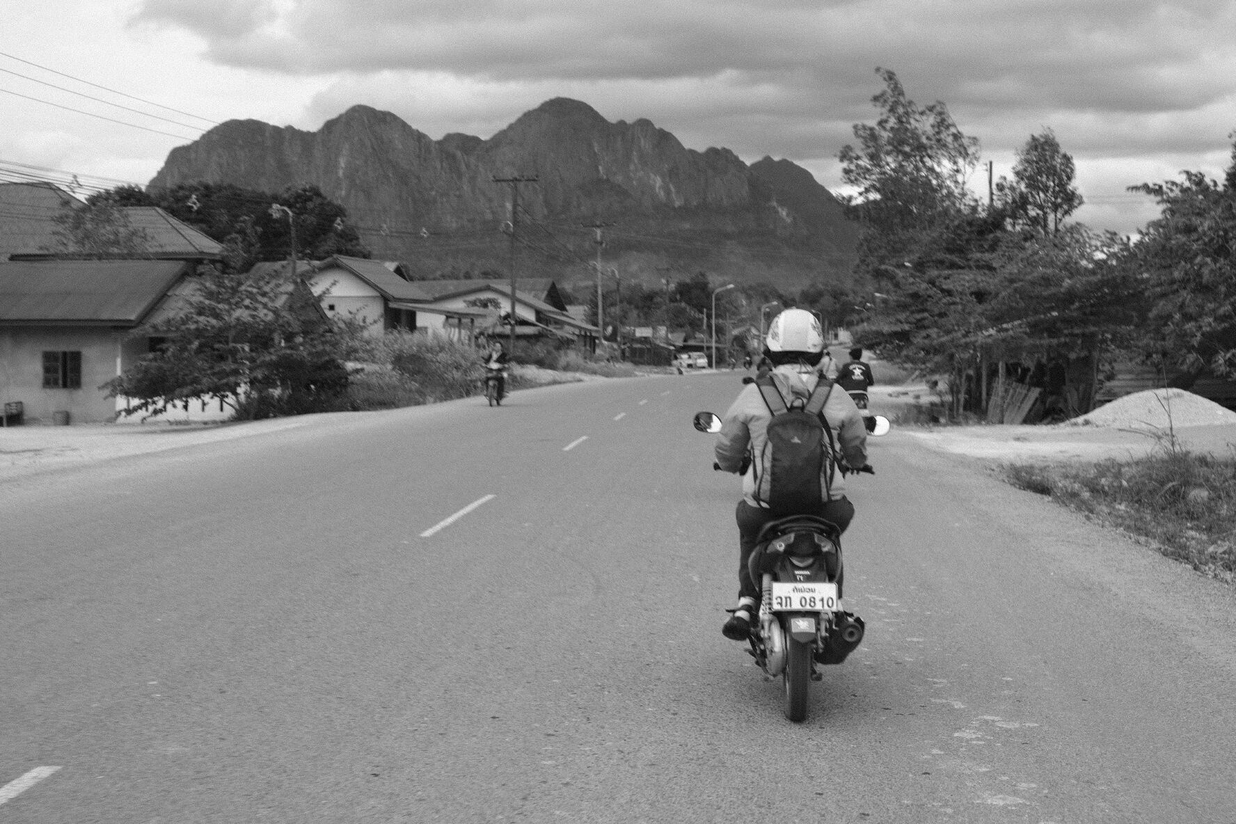 On the Thakhek Loop. Rent a bike at Wang Wang's. You can do the loop in three days. Stop at Sabaidee and at a homestay in Kong Lor.