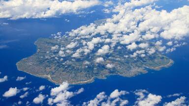 Beautiful ocean and island view, Tokunoshima island near Okinawa from Air