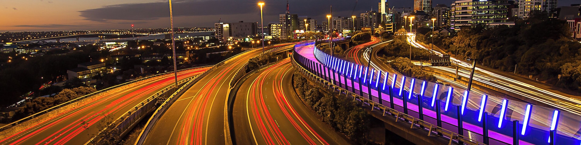 Known as Spaghetti Junction multiple roads lead in and out of the centre of Auckland. Great for a shot during Blue hour. #ontheroad