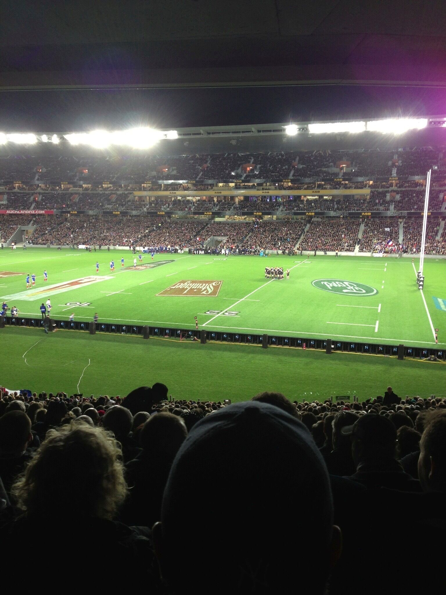 Game night!  ALL BLACK preparing for the HAKA!  