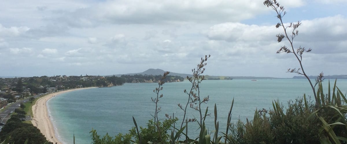 View over Bucklands beach esplanade. Magical view