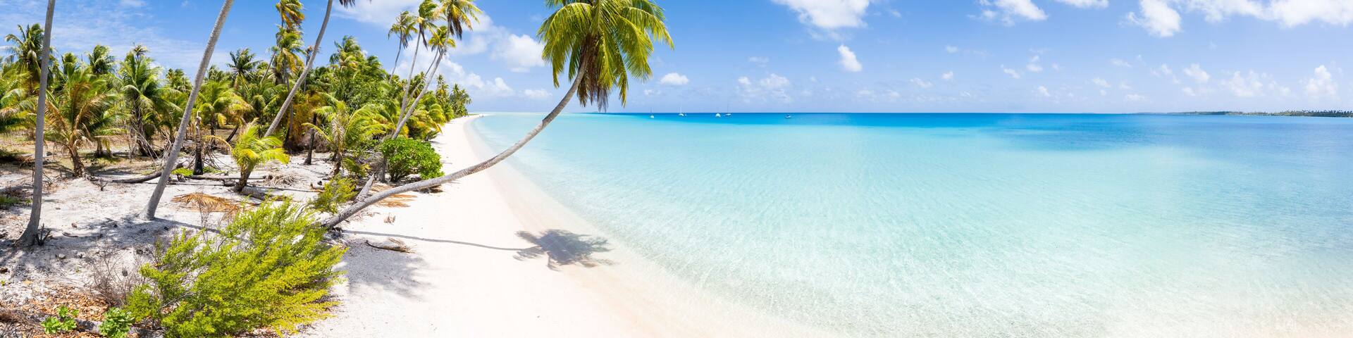 Tropical beach on Fakarava, Tuamotu Archipelago, French Polynesia