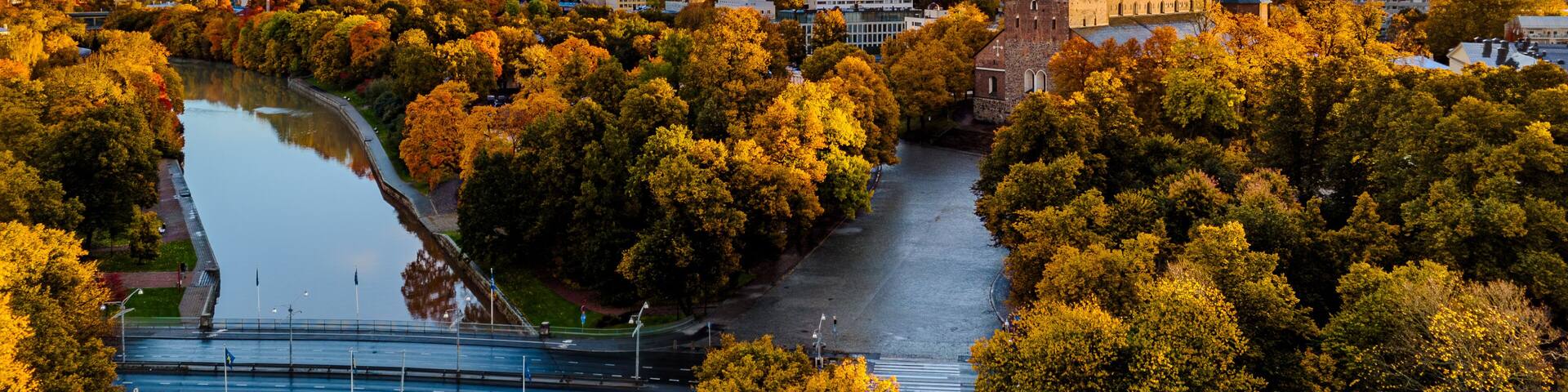 Turku Cathedral and Aurajoki River in Autumn Morning Light