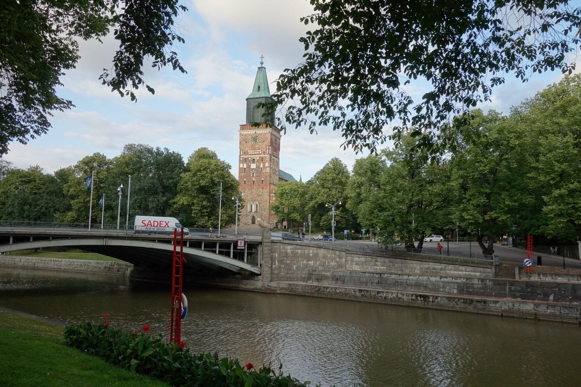Turku cathedral, view from the other side of the Aura river