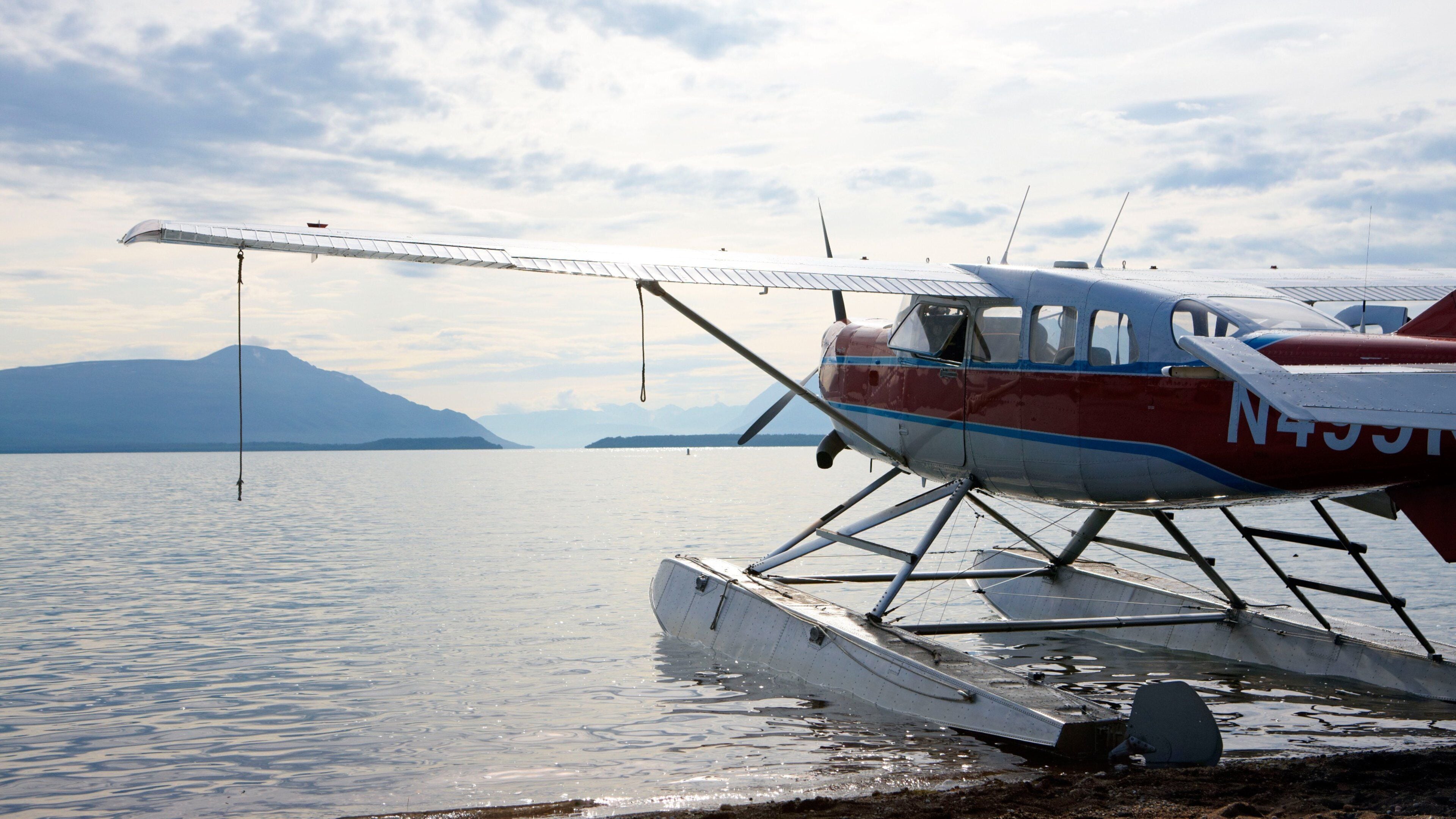 King Salmon ofreciendo un lago o abrevadero y aeronave