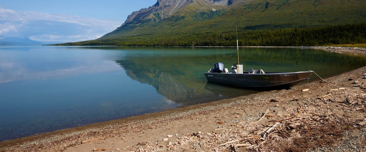 King Salmon featuring mountains and a lake or waterhole