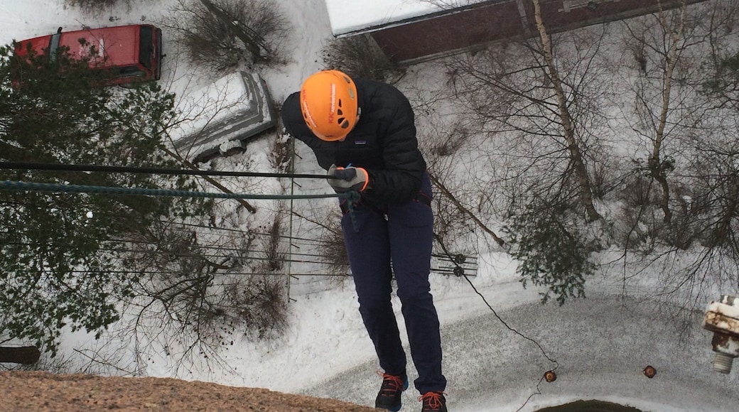 Here's how to see Tampere in a whole new way: check out the awesome views at the top of the observation tower, and then abseil down the side of it!