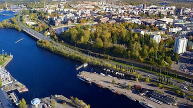 View of Tampere with marina from television tower Nasinneula; Shutterstock ID 175531637