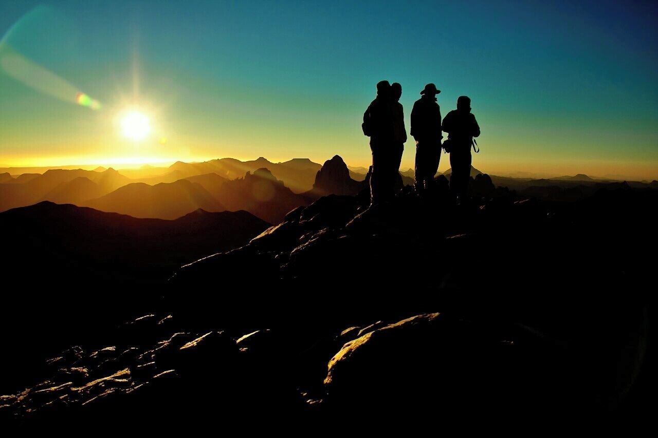 April 2011 
Assekrem, Ahaggar mountains, Sahara 

This is enjoying the sunrise in the heart of Sahara in Ahaggar mountains in Assekrem (=End of the world)... An essence of travelling moments with companions for me :) lifelong memories that will never fade... 