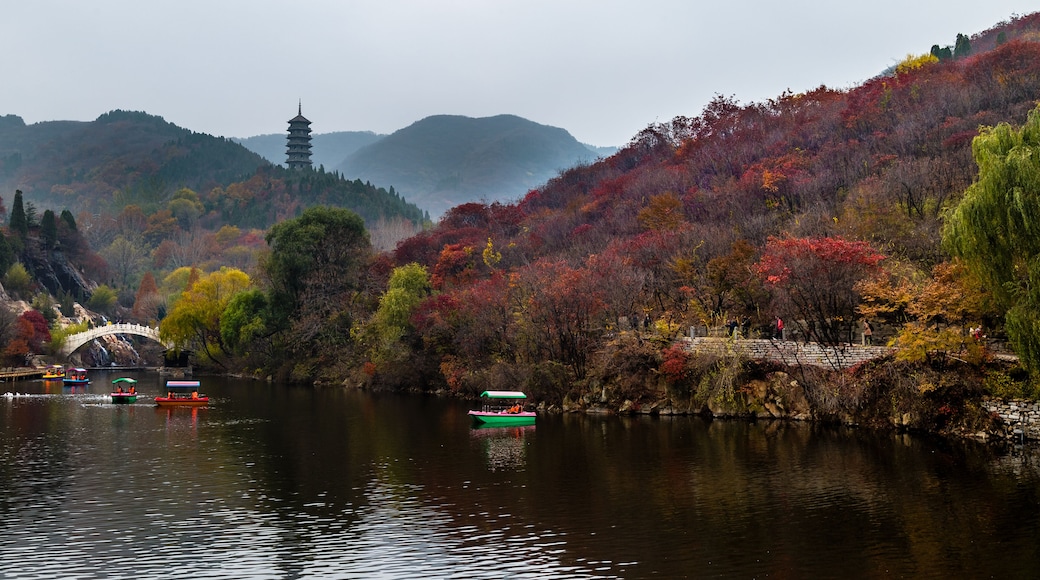 Hong Ye Gu, or Red leaf valley in Autumn, located near Jinan, is one of the 10 new famous tourist attractions of Shandong province, China; Shutterstock ID 459110944