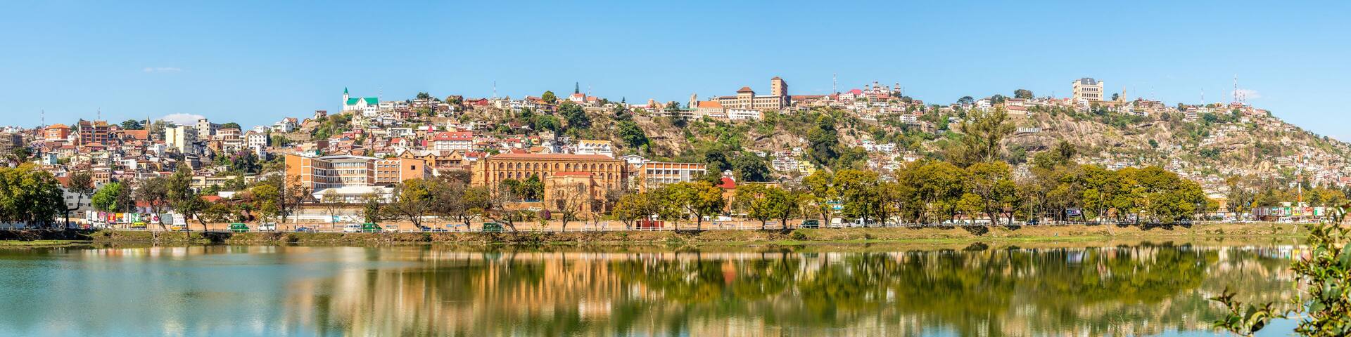 Panorama view at the Antananarivo from Anosy lake