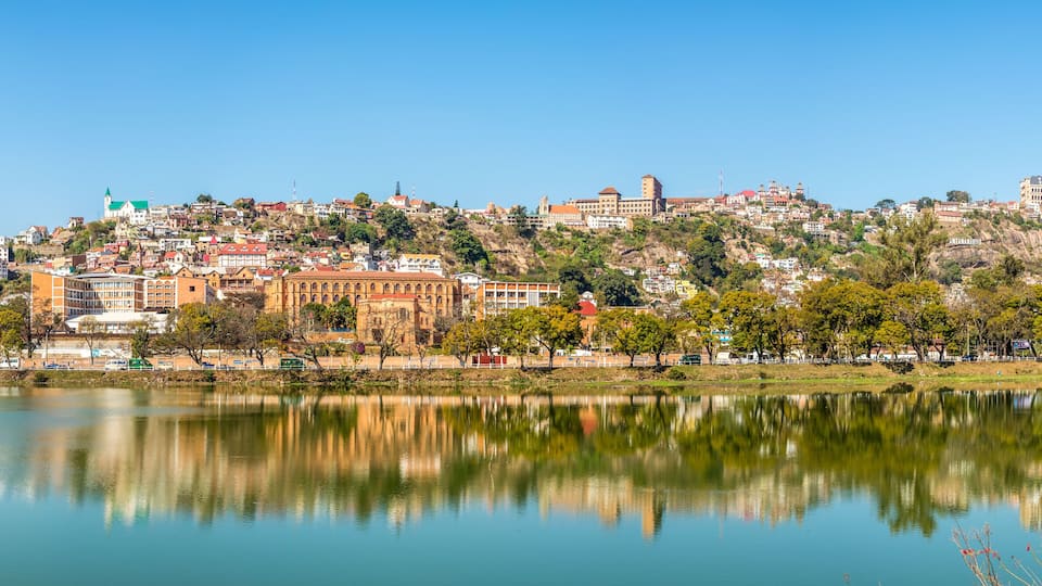 Panorama view at the Antananarivo from Anosy lake