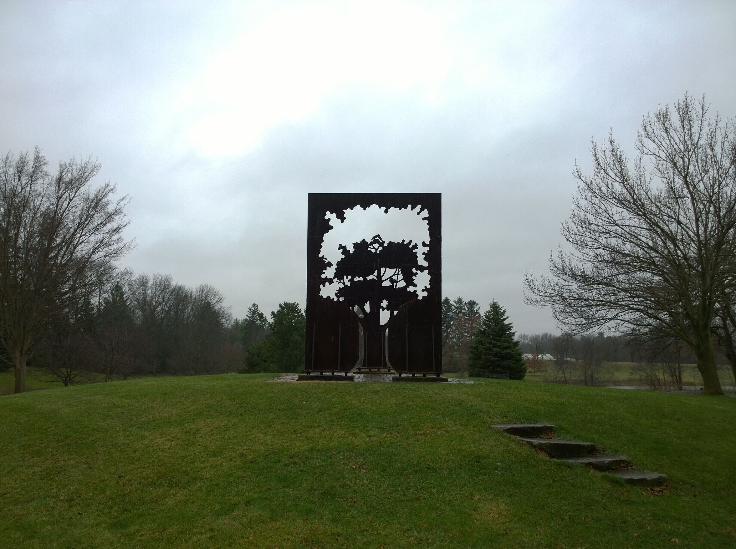 'Monument to a Tree' (1994) by Carl Floyd. A 3-d sculpture of a tree within a tree.