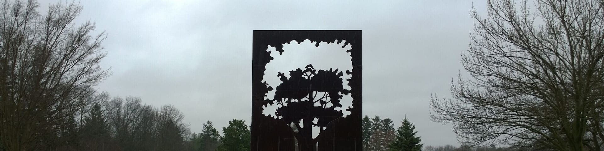 'Monument to a Tree' (1994) by Carl Floyd. A 3-d sculpture of a tree within a tree.