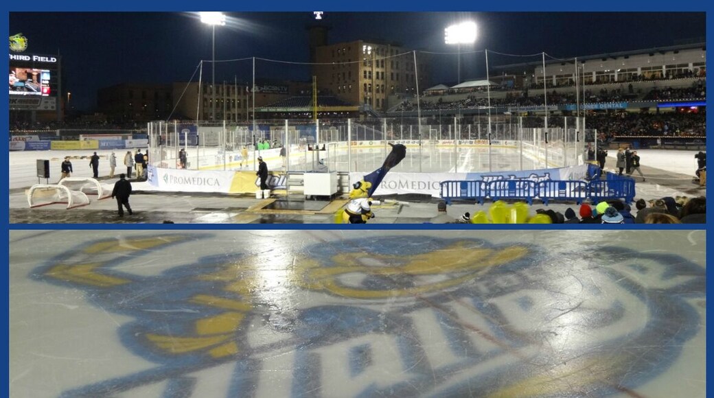 #WinterfestIsHere
The first outdoor hockey game in ECHL history was put on by the Toledo Walleye inside the confines of Fifth Third Field, the baseball home of the Toledo Mudhens.
The was a post game open skating session for fans attending the historic game.