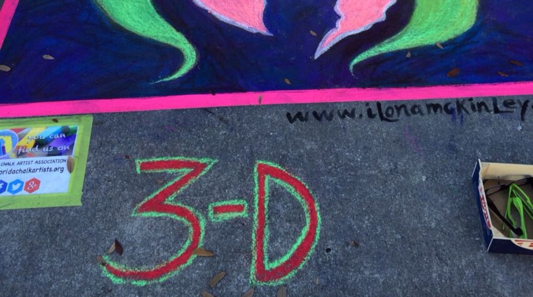 Sidewalk chalkings at Hyde park village. Amazing how detailed these artists can get with these tools, canvas, and inspirations! Unfortunately, torrential rains next day likely cleansed the artwork. This one was 3D with the 3D glasses. Impressive!