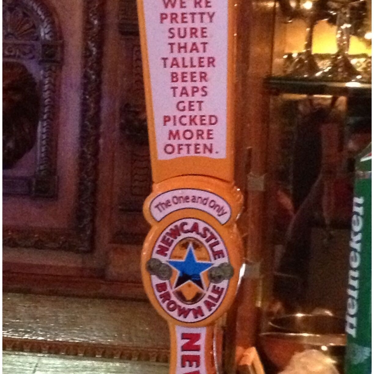 I like Newcastle beer despite regardless of tap size, but it can't hurt to try and get an edge.