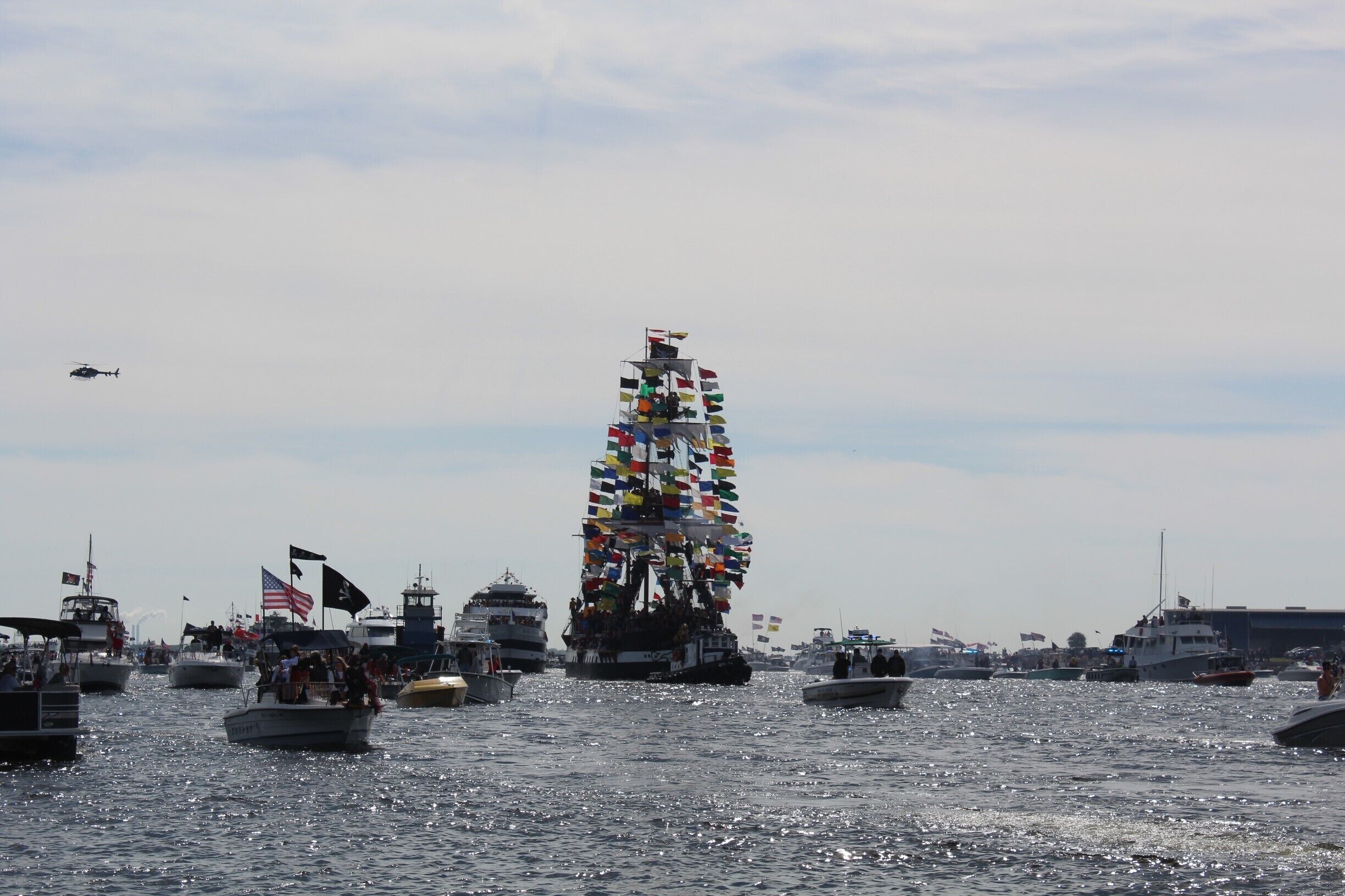 every year in Tampa they recreate a massive pirate invasion where the fully rigged pirate ship "Jose Gasparilla" will come into the city with hundreds of small boats escorting the ship into the city... like a maritime Mardi Gras... a parade is held later in the city where everyone dresses up like pirates and collects beads from the passing pirate floats #KidsFun #florida