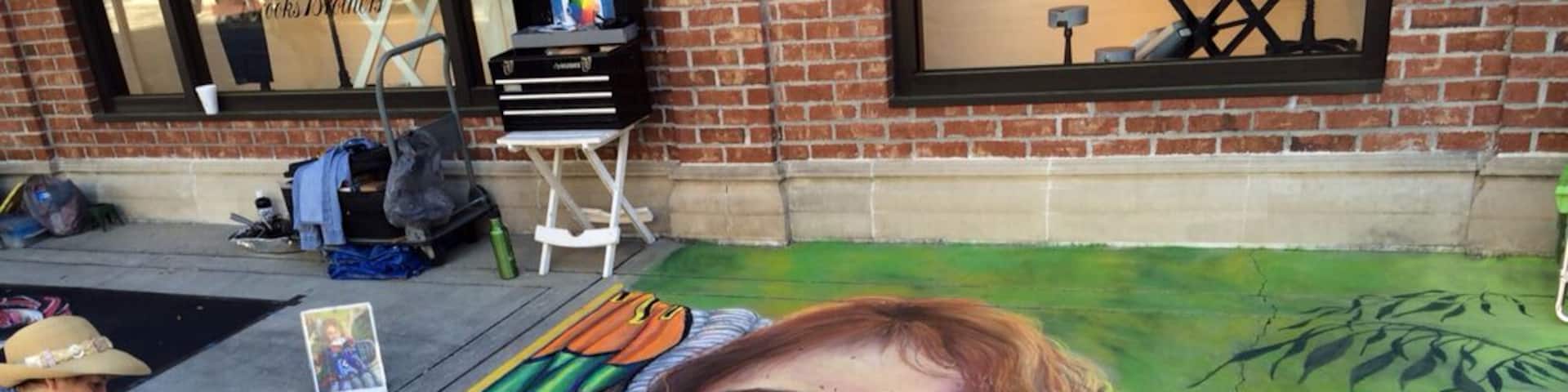 Sidewalk chalkings at Hyde park village. Amazing how detailed these artists can get with these tools, canvas, and inspirations! Unfortunately, torrential rains next day likely cleansed the artwork.