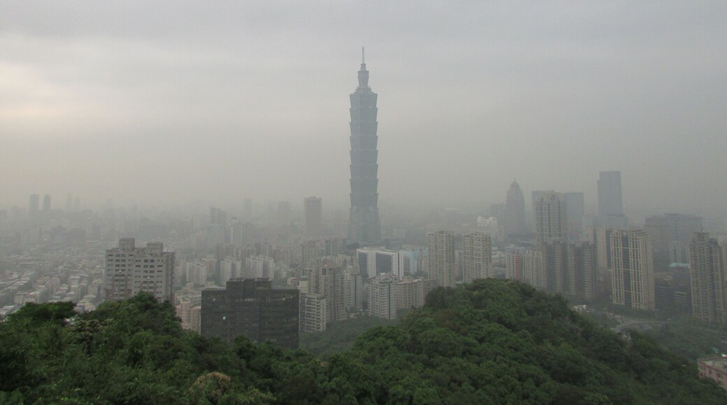 Taipei 101 from elephant mountain.The best time to hike the mountain is during late afternoon, this way you can catch the sunset as well as a daytime view and stunning nighttime view of the city,